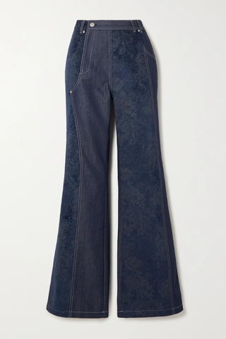 유럽직배송 앤더슨벨 데님팬츠 ANDERSSON BELL Nessy cotton-velvet jacquard and denim wide-leg pants 1647597283987801