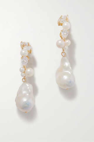 유럽직배송 컴플리티드워크 귀걸이 COMPLETEDWORKS Gold-plated, topaz and pearl earrings 1647597278874037