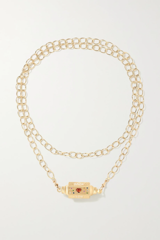 유럽직배송 마리 리히텐베르크 목걸이 MARIE LICHTENBERG Love You Locket 14-karat gold, enamel and multi-stone necklace 34344356237103936
