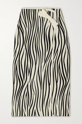 유럽직배송 발렌티노 스커트 VALENTINO Zebra-print wool-blend midi wrap skirt 42247633208866333