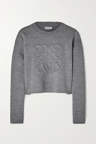 유럽직배송 로에베 스웨터 LOEWE Cropped embroidered wool-blend sweater 1647597276087920