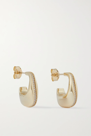 유럽직배송 BY PARIAH The Bell 9-karat recycled gold diamond hoop earrings 1647597284423985