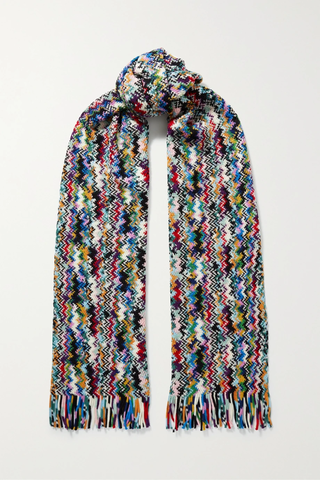 유럽직배송 미쏘니 스카프 MISSONI Fringed crochet-knit wool scarf 1647597285078602
