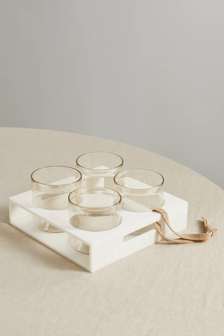 유럽직배송 브루넬로쿠치넬리 BRUNELLO CUCINELLI Set of four glass tumblers with Krion holder 1647597283559016