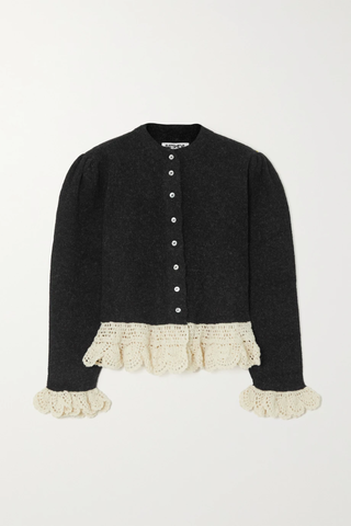 유럽직배송 바체바 가디건 BATSHEVA Grace crochet-trimmed alpaca and wool-blend cardigan 1647597281921612