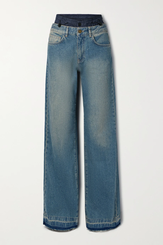 유럽직배송 몬세 청바지 MONSE Shell-trimmed low-rise straight-leg jeans 38063312419571569
