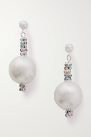 유럽직배송 PEARL OCTOPUSS.Y Silver-plated, crystal and pearl earrings 1647597282948460