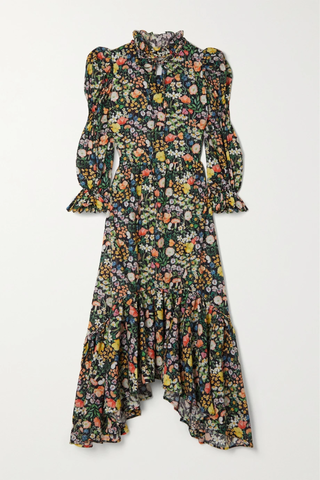 유럽직배송 호로르바쿠이 원피스 HORROR VACUI Mafalda asymmetric smocked floral-print cotton-poplin midi dress 1647597284240732