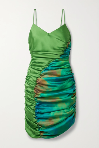 유럽직배송 AHLUWALIA Jade paneled ruched organic cotton-sateen mini dress 1647597277308529