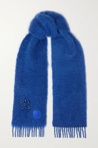 유럽직배송 로에베 스카프 LOEWE Appliquéd fringed mohair-blend scarf 1647597285080925
