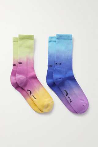 유럽직배송 삭스 양말 SOCKSSS Set of two dip-dyed stretch organic cotton-blend socks 45666037504998593