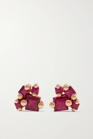 유럽직배송 수잔케일런 귀걸이 SUZANNE KALAN 18-karat rose gold ruby earrings 1647597288833950