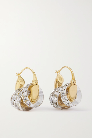 유럽직배송 PEARL OCTOPUSS.Y Gold- and silver-plated crystal hoop earrings 1647597282948453