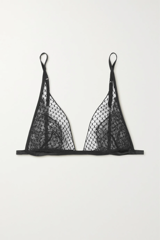 유럽직배송 라 펠라 LA PERLA Honeycomb Shadows Leavers lace and stretch-mesh soft-cup triangle bra 36093695688876384