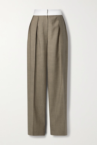 유럽직배송 더로우 팬츠 THE ROW Milla two-tone pleated wool and mohair-blend straight-leg pants 1647597276060522