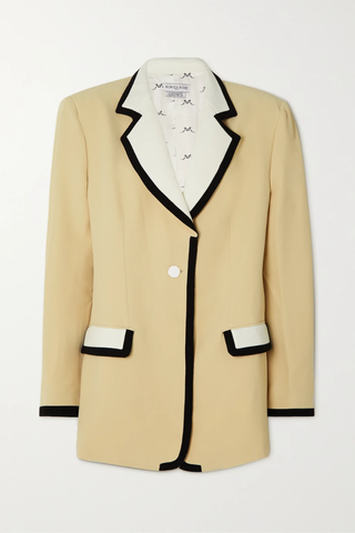 유럽직배송 ROWEN ROSE Oversized color-block wool-crepe blazer 1647597279062441