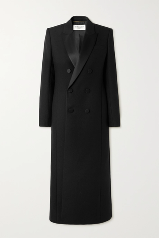 유럽직배송 생로랑 코트 SAINT LAURENT Double-breasted silk-trimmed wool coat 1647597276209053