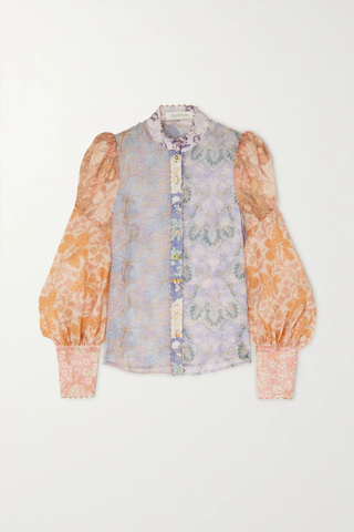 유럽직배송 짐머만 블라우스 ZIMMERMANN Kaleidoscope embellished paneled floral-print linen and silk-blend blouse 46376663162646009