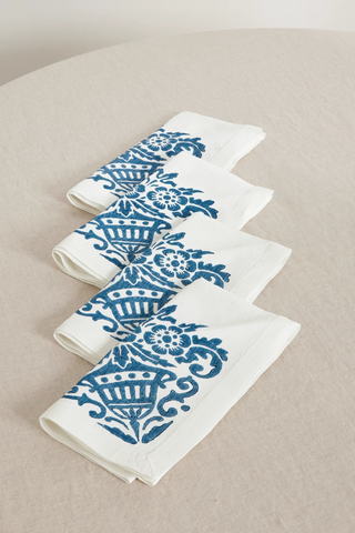 유럽직배송 CABANA Mirandola set of four printed linen napkins 33258524072665991