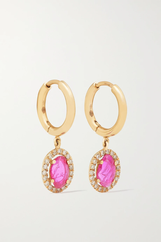 유럽직배송 암라팔리 귀걸이 AMRAPALI 18-karat gold, ruby and diamond hoop earrings 1647597287106424