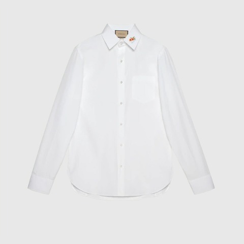 유럽직배송 구찌 셔츠 GUCCI Cotton poplin embroidered shirt 699554ZAJUE9692