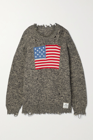 유럽직배송 데니미스트 스웨터 DENIMIST Distressed jacquard-knit cotton sweater 1647597276172067