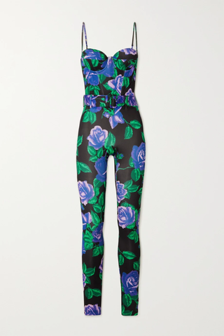 유럽직배송 리차드퀸 점프수트 RICHARD QUINN Belted floral-print stretch-satin jumpsuit 1647597282482660