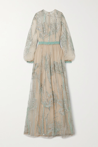 유럽직배송 코스타렐로스 COSTARELLOS Jezebel lace-trimmed sequin-embellished tulle gown 42247633208393199
