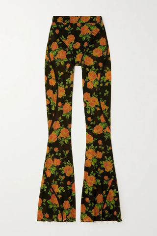 유럽직배송 리차드퀸 팬츠 RICHARD QUINN Paneled floral-print stretch-mesh flared pants 1647597282480903