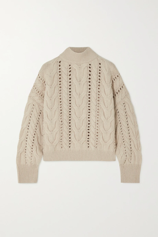 유럽직배송 브루넬로쿠치넬리 스웨터 BRUNELLO CUCINELLI Cable-knit wool, cashmere and silk-blend turtleneck sweater 46376663162454405