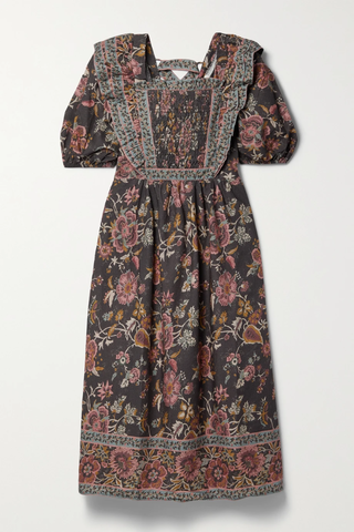 유럽직배송 SEA Tess ruffled smocked floral-print cotton-poplin midi dress 1647597277004963