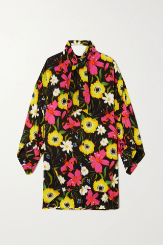 유럽직배송 발렌시아가 블라우스 BALENCIAGA Swing Twisted oversized floral-print crepe de chine blouse 1647597284060143