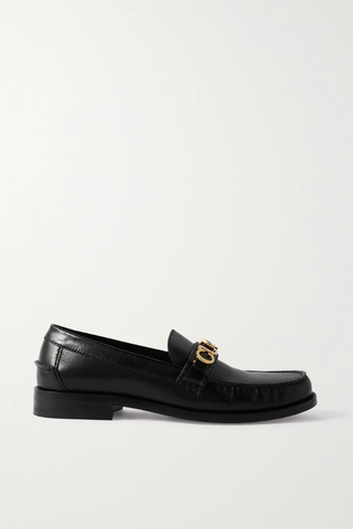 유럽직배송 구찌 로퍼 GUCCI Cara logo-embellished textured-leather loafers 1647597276972239