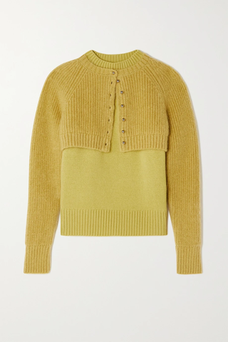 유럽직배송 사카이 스웨터 SACAI Layered mohair-blend and wool sweater 42247633209245556