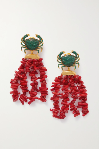 유럽직배송 베굼칸 클립 귀걸이 BEGÜM KHAN Royal Crab Corsica gold-plated, bead and crystal clip earrings 1647597279296429