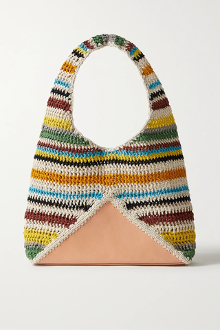유럽직배송 에인션트그릭샌들 숄더백 ANCIENT GREEK SANDALS Hipissa leather-trimmed crocheted cotton shoulder bag 43769801095344185