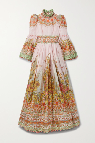 유럽직배송 짐머만 ZIMMERMANN Kaleidescope embellished floral-print silk and linen-blend gown 46376663162645747