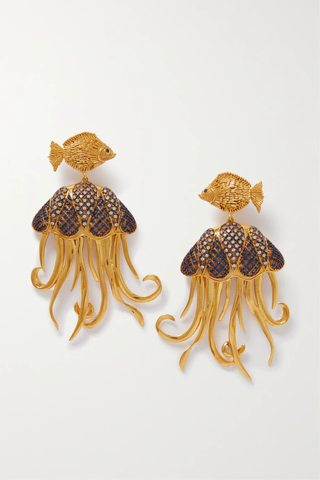 유럽직배송 베굼칸 귀걸이 BEGÜM KHAN Minifish &amp; Jellyfish gold-plated crystal earrings 1647597279296430