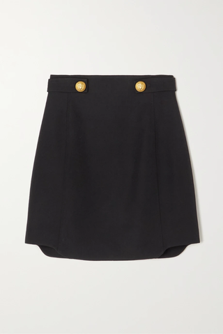 유럽직배송 발망 미니스커트 BALMAIN Button-embellished grain de poudre wool mini skirt 1647597276216449