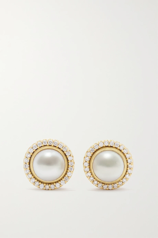 유럽직배송 올레 링가드 코펜하겐 귀걸이 OLE LYNGGAARD COPENHAGEN Lotus 18-karat gold, pearl and diamond earrings 1647597288556742