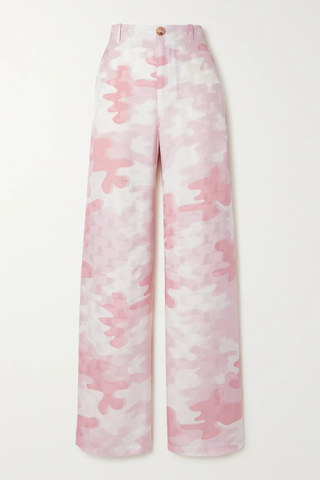 유럽직배송 랑방 팬츠 LANVIN Camouflage-print silk-blend jacquard wide-leg pants 43769801095330164