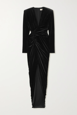 유럽직배송 알렉산드레보티에 원피스 ALEXANDRE VAUTHIER Asymmetric gathered stretch-velvet maxi dress 1647597278606335