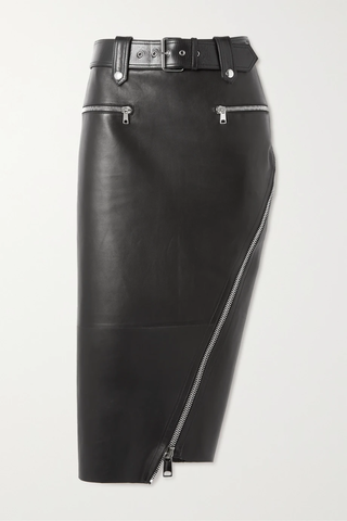 유럽직배송 알렉산더맥퀸 스커트 ALEXANDER MCQUEEN Asymmetric zip-detailed leather midi skirt 1647597290221698