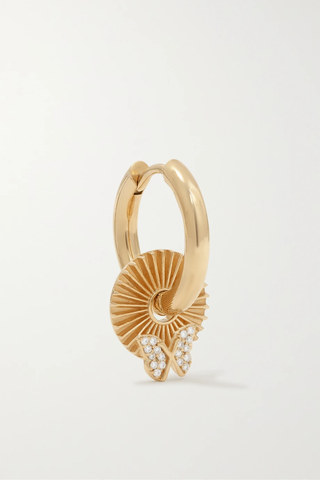유럽직배송 파운드레 귀걸이 FOUNDRAE Reverie 18-karat gold diamond single hoop earring 1647597291215021