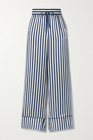 유럽직배송 프레임 FRAME + Ritz Paris embroidered striped silk-satin pajama pants 1647597280898629