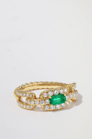 유럽직배송 데이비드율만 반지 DAVID YURMAN Stax 18-karat gold, diamond and emerald ring 29419655932803785