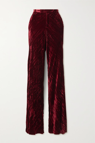 유럽직배송 에트로 팬츠 ETRO Artemisia crinkled-velvet wide-leg pants 46376663162699823