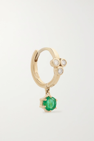 유럽직배송 PASCALE MONVOISIN Mira N°3 9-karat gold, emerald and diamond single earring 43769801098223314