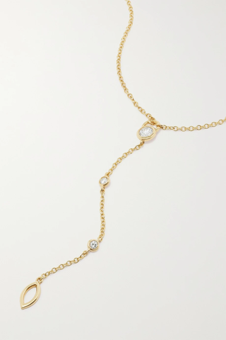 유럽직배송 COURBET CO Tie 18-karat recycled gold laboratory-grown diamond necklace 42247633208883010