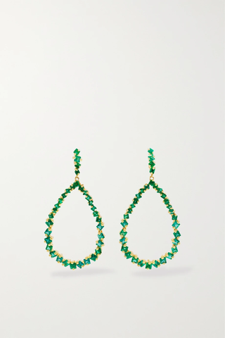 유럽직배송 수잔케일런 귀걸이 SUZANNE KALAN 18-karat gold emerald earrings 1647597288833962